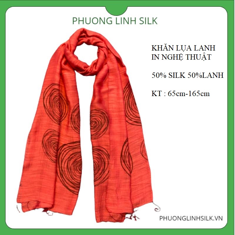 KHĂN TƠ THỦ CÔNG LANH IN NGHỆ THUẬT