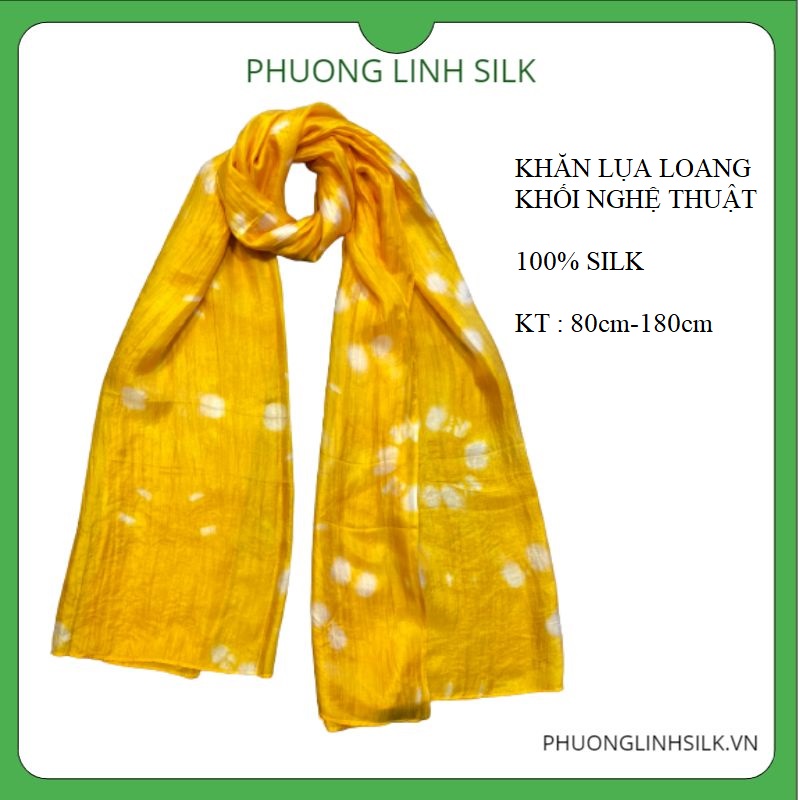 KHĂN LỤA NHẸ 100% TƠ TẰM LOANG KHỐI