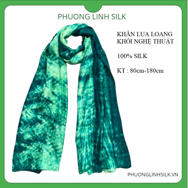 KHĂN LỤA NHẸ 100% TƠ TẰM LOANG KHỐI