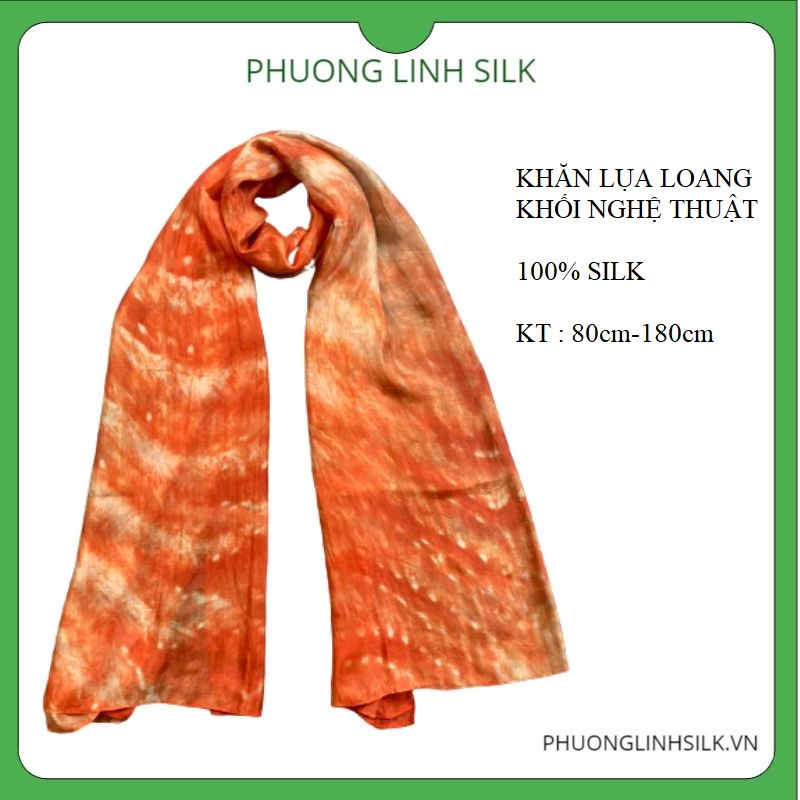 KHĂN LỤA NHẸ 100% TƠ TẰM LOANG KHỐI