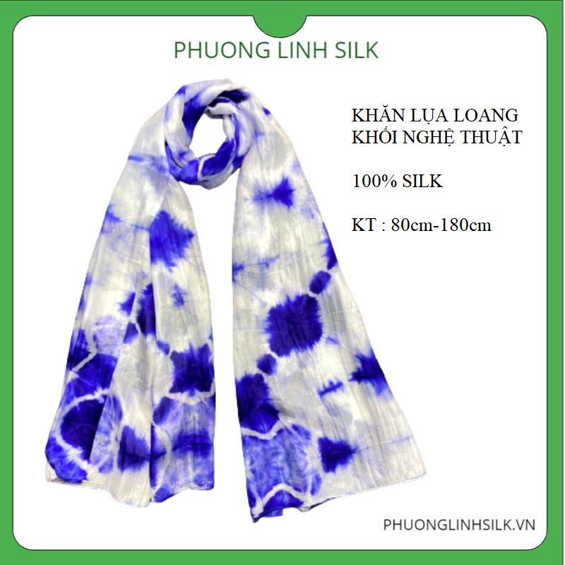 KHĂN LỤA NHẸ 100% TƠ TẰM LOANG KHỐI