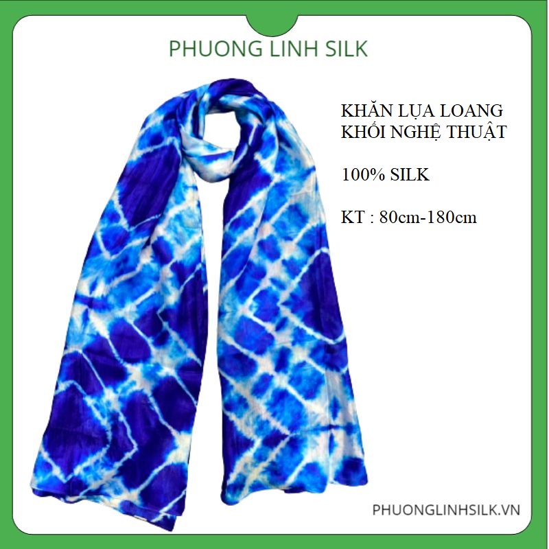 KHĂN LỤA NHẸ 100% TƠ TẰM LOANG KHỐI