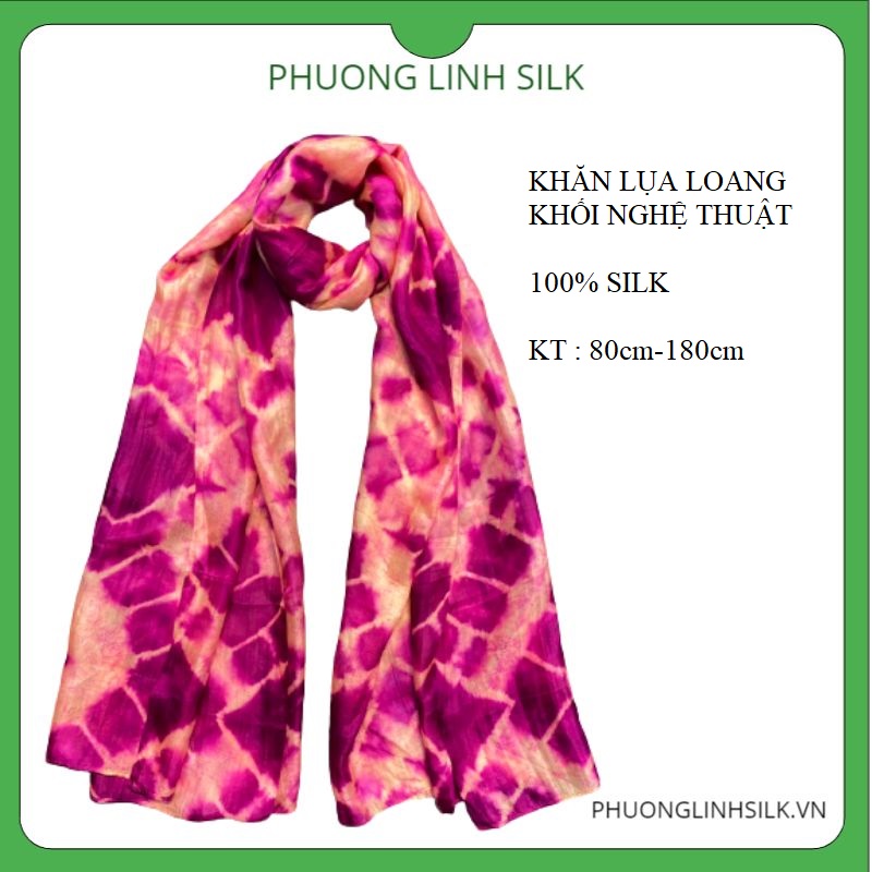 KHĂN LỤA NHẸ 100% TƠ TẰM LOANG KHỐI