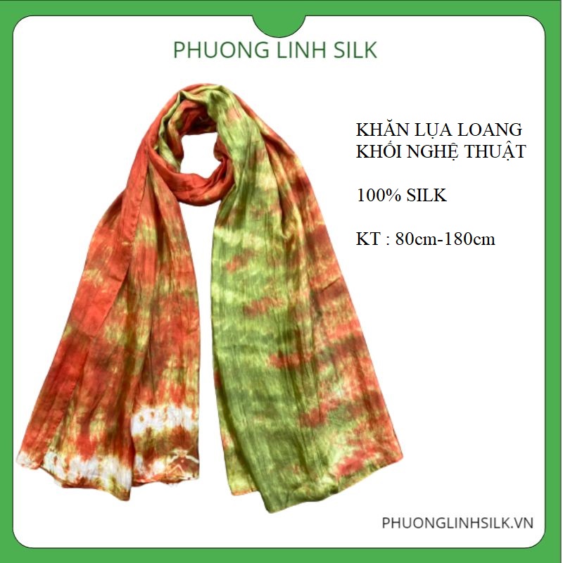 KHĂN LỤA NHẸ 100% TƠ TẰM LOANG KHỐI