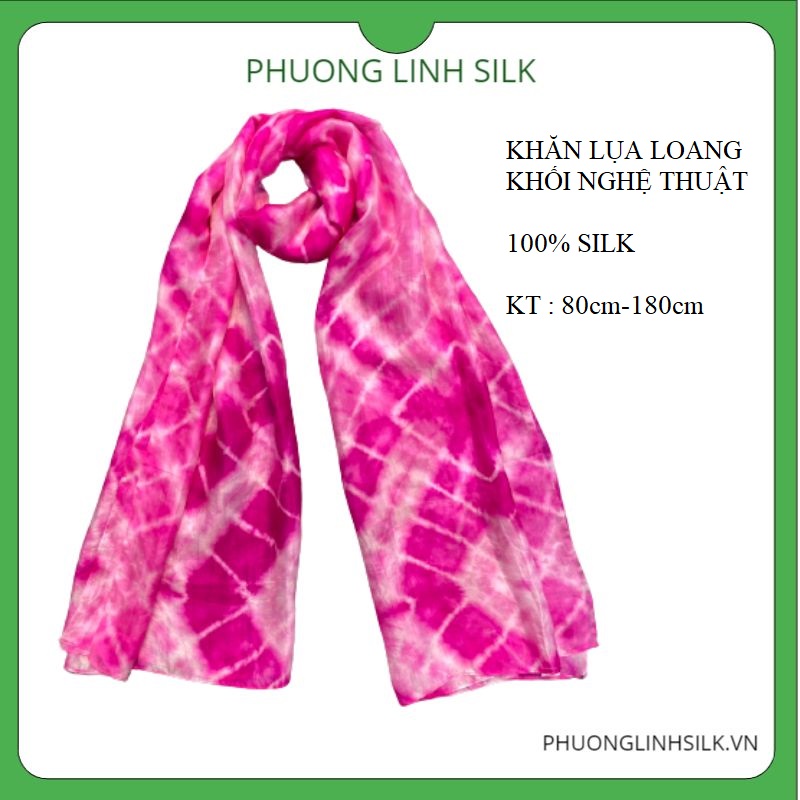 KHĂN LỤA NHẸ 100% TƠ TẰM LOANG KHỐI