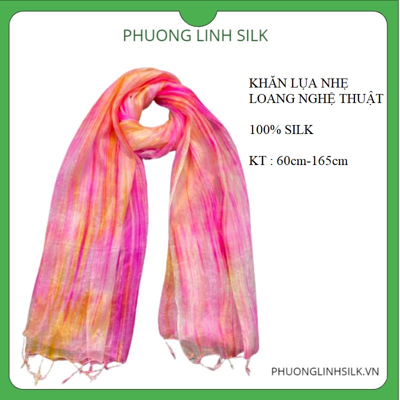 KHĂN LỤA NHẸ LOANG TIA MÀU NGHỆ THUẬT