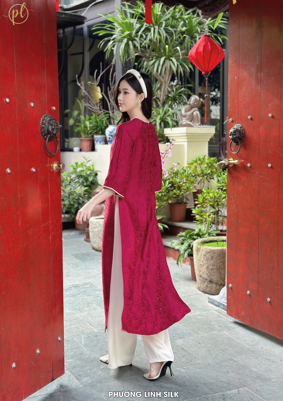 ÁO DÀI LỤA TƠ TẰM HÀ ĐÔNG NGUYỆT CẦM