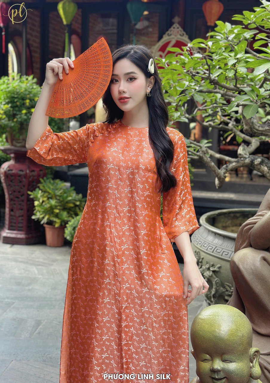 ÁO DÀI SUÔNG XƯA LỤA TƠ TẰM HÀ ĐÔNG MỘNG ĐIỆP