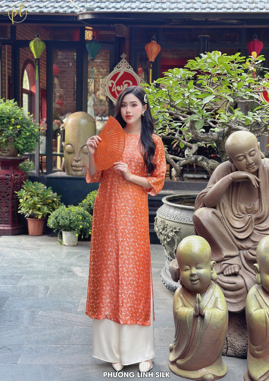 ÁO DÀI SUÔNG XƯA LỤA TƠ TẰM HÀ ĐÔNG MỘNG ĐIỆP