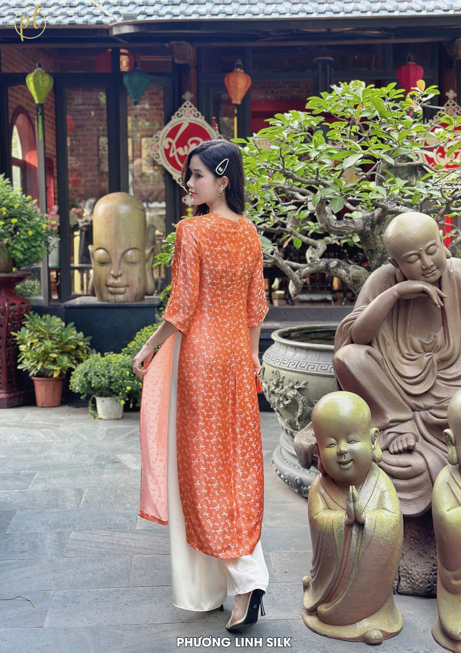 ÁO DÀI SUÔNG XƯA LỤA TƠ TẰM HÀ ĐÔNG MỘNG ĐIỆP