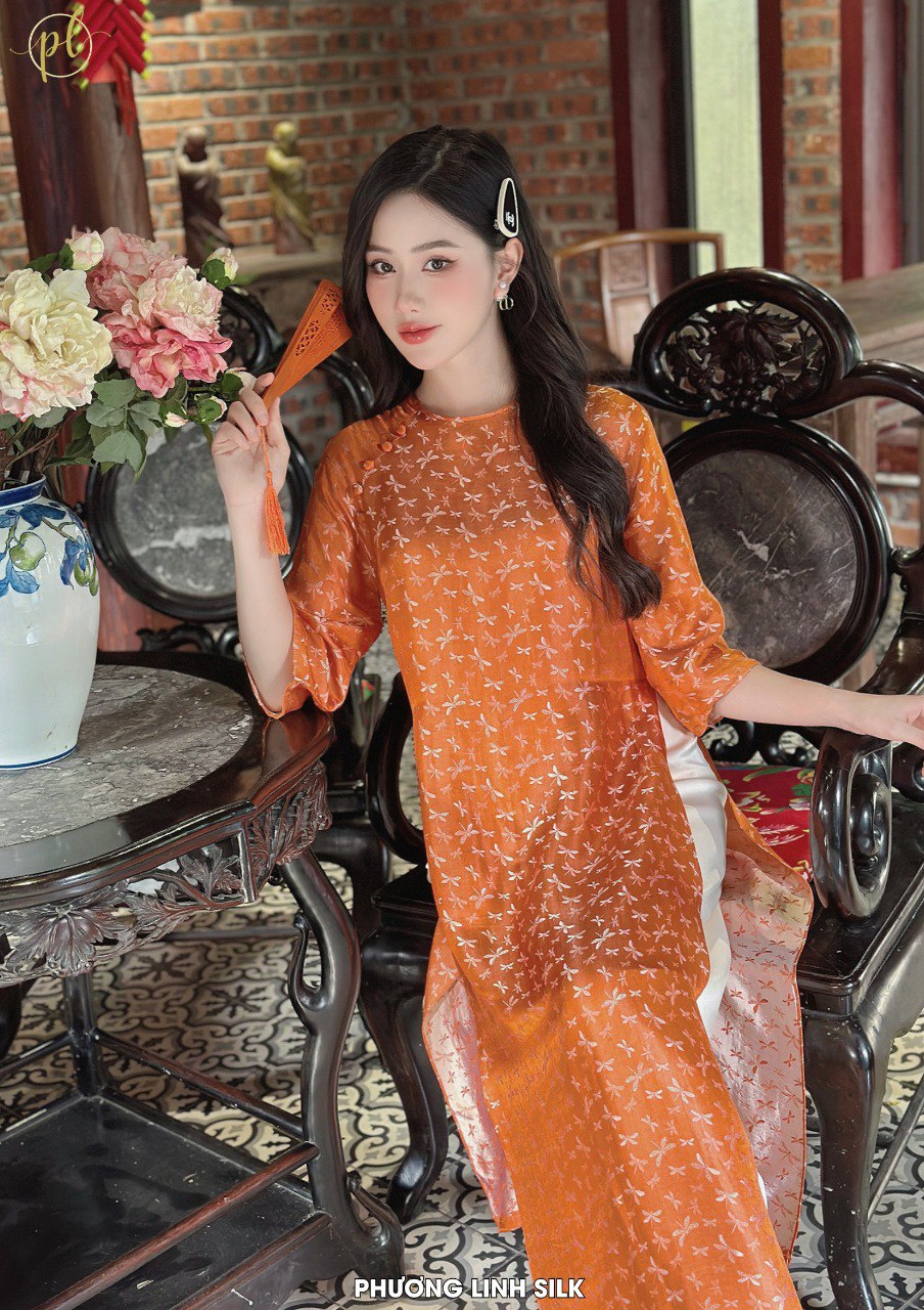 ÁO DÀI SUÔNG XƯA LỤA TƠ TẰM HÀ ĐÔNG MỘNG ĐIỆP