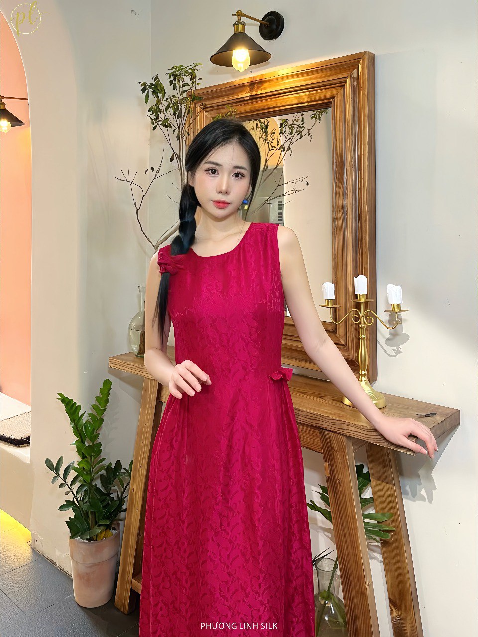 VÁY LỤA TƠ TẰM NHÚM SƯỜN