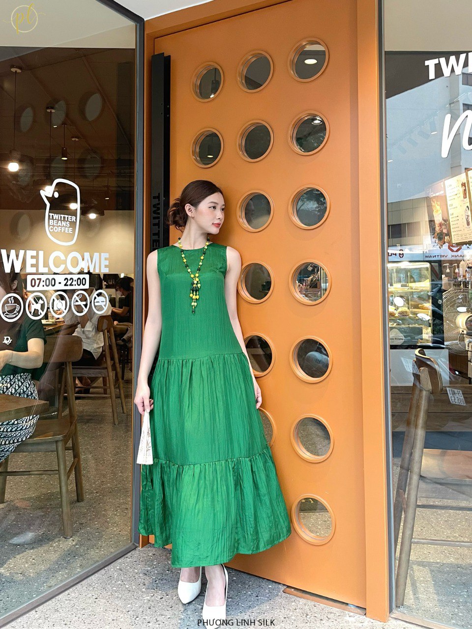 VÁY LỤA 3 TẦNG DÁNG DÀI 100% TƠ TẰM