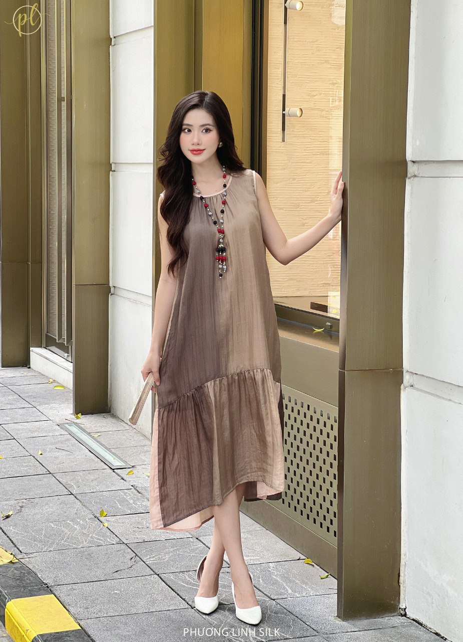 VÁY LỤA LOANG 3 MÀU DÁNG DÀI 100% TƠ TẰM