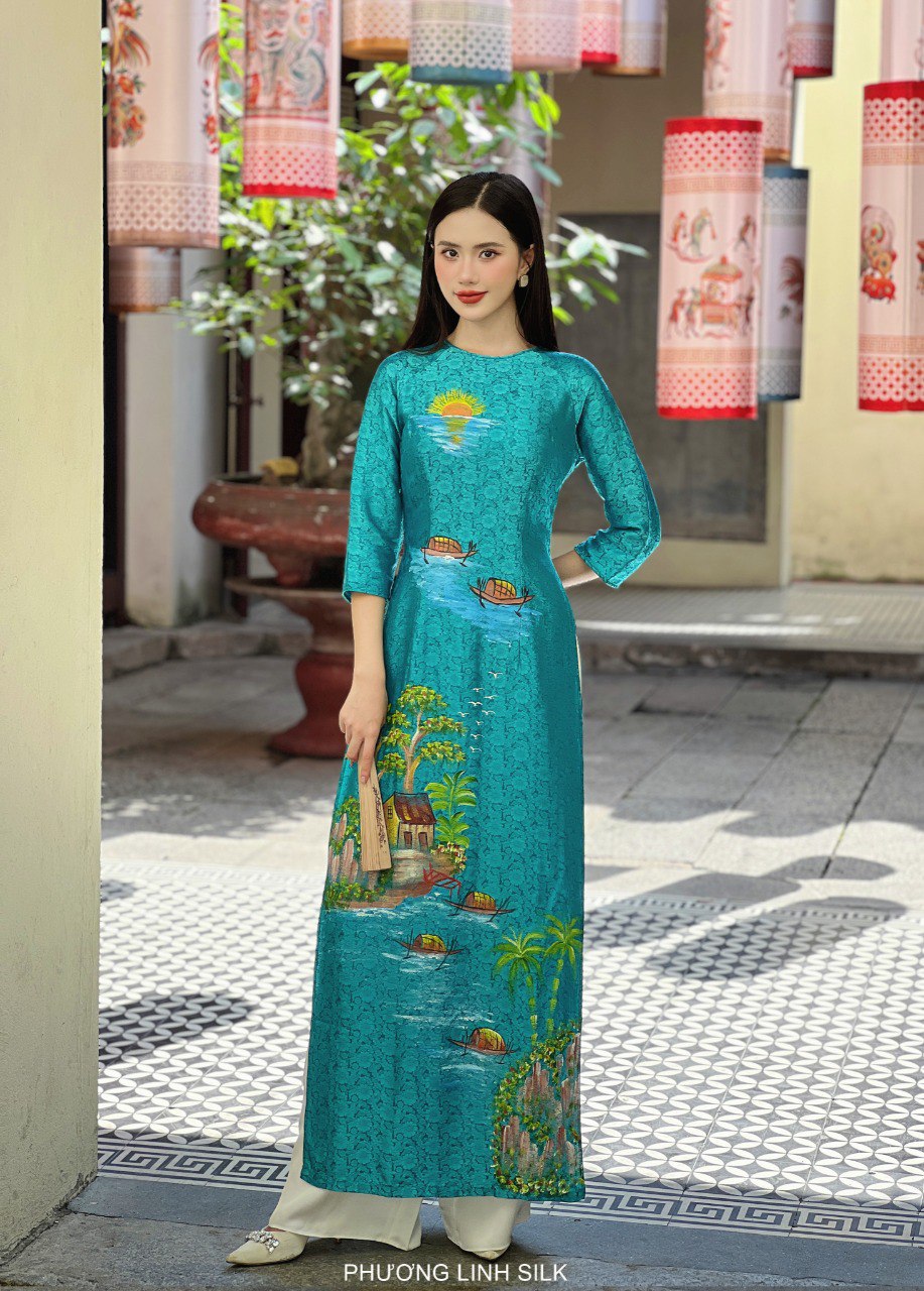 ÁO DÀI LỤA TRUYỀN THỐNG SƠN THỦY