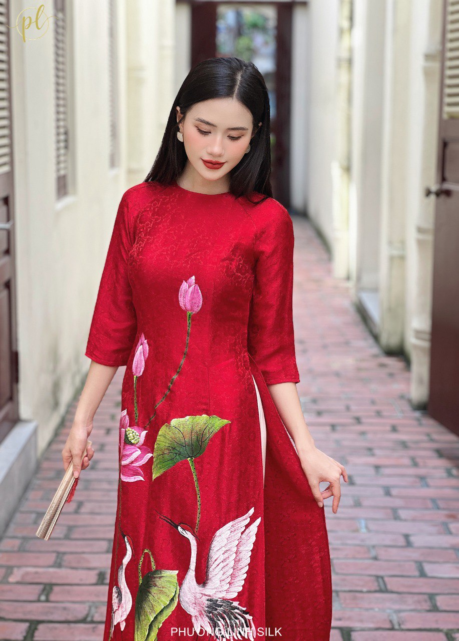 ÁO DÀI LỤA TRUYỀN THỐNG LIÊN HOA