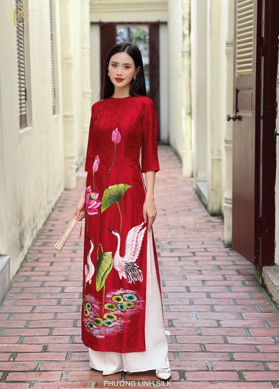 ÁO DÀI LỤA TRUYỀN THỐNG LIÊN HOA