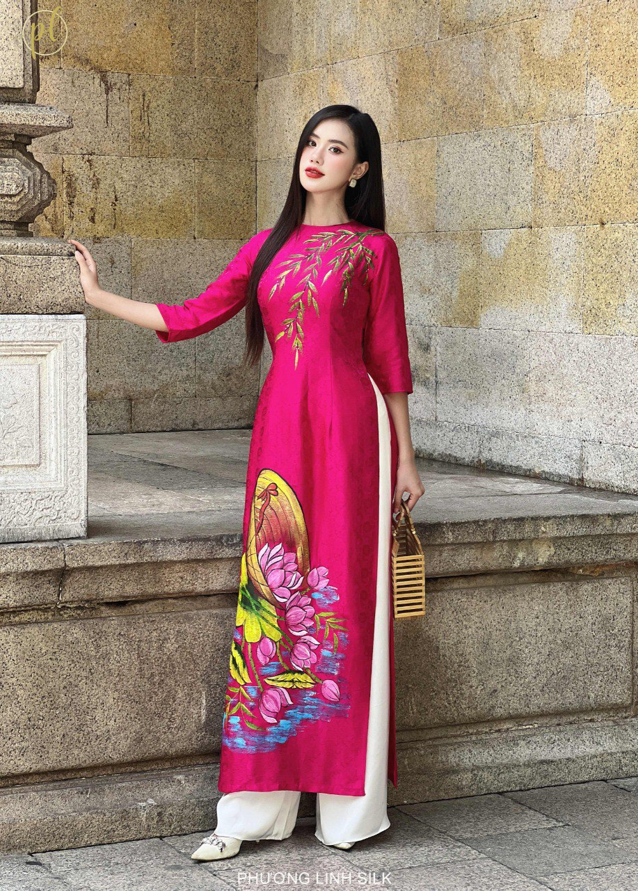 ÁO DÀI LỤA TRUYỀN THỐNG QUAN HOA