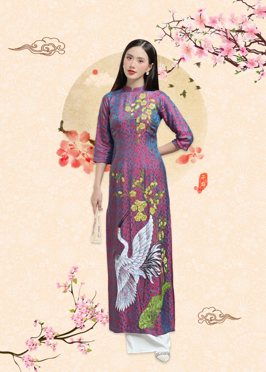 ÁO DÀI LỤA MAI HẠC