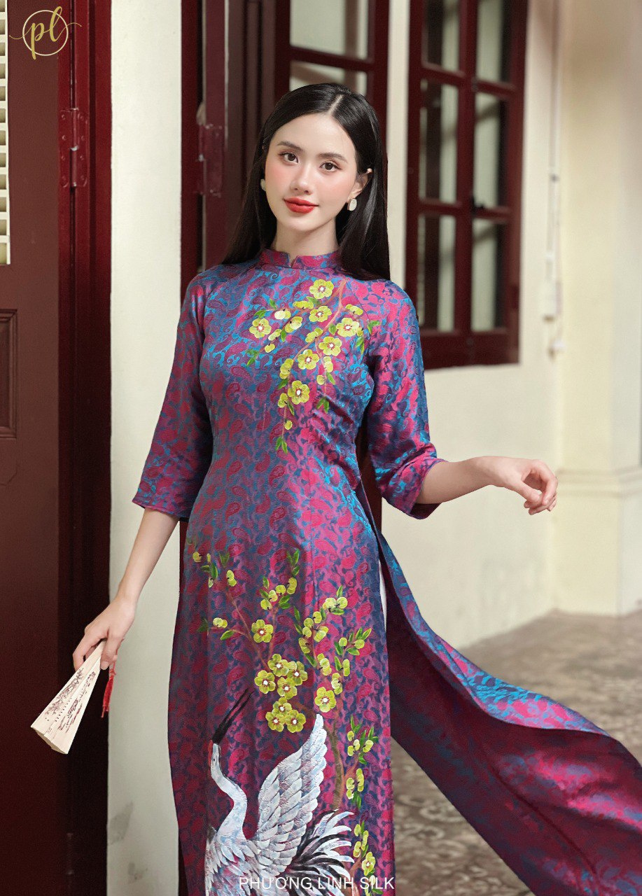 ÁO DÀI LỤA MAI HẠC