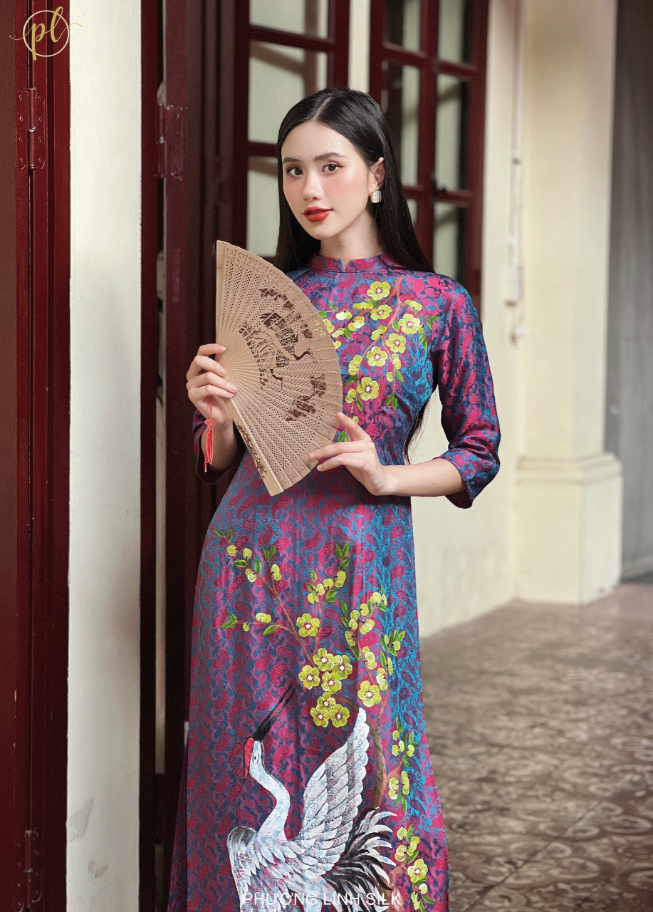 ÁO DÀI LỤA MAI HẠC