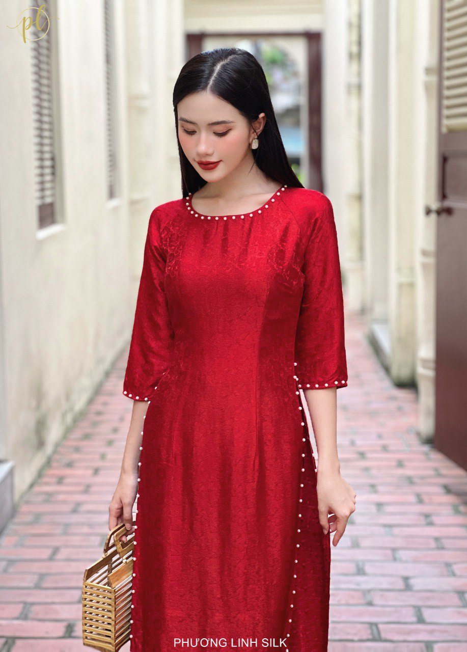 ÁO DÀI LỤA TRUYỀN THỐNG HỎA NGỌC