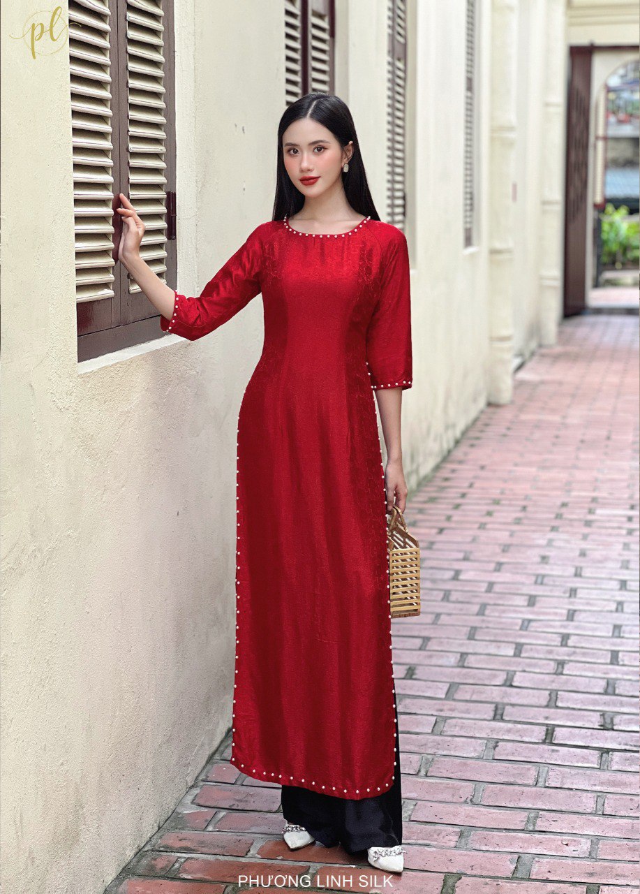 ÁO DÀI LỤA TRUYỀN THỐNG HỎA NGỌC