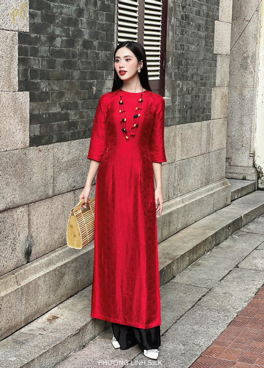 ÁO DÀI LỤA TRUYỀN THỐNG XÍCH NHAN