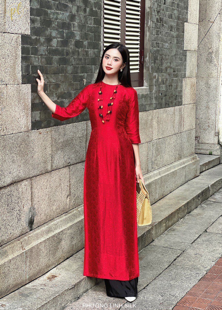 ÁO DÀI LỤA TRUYỀN THỐNG XÍCH NHAN