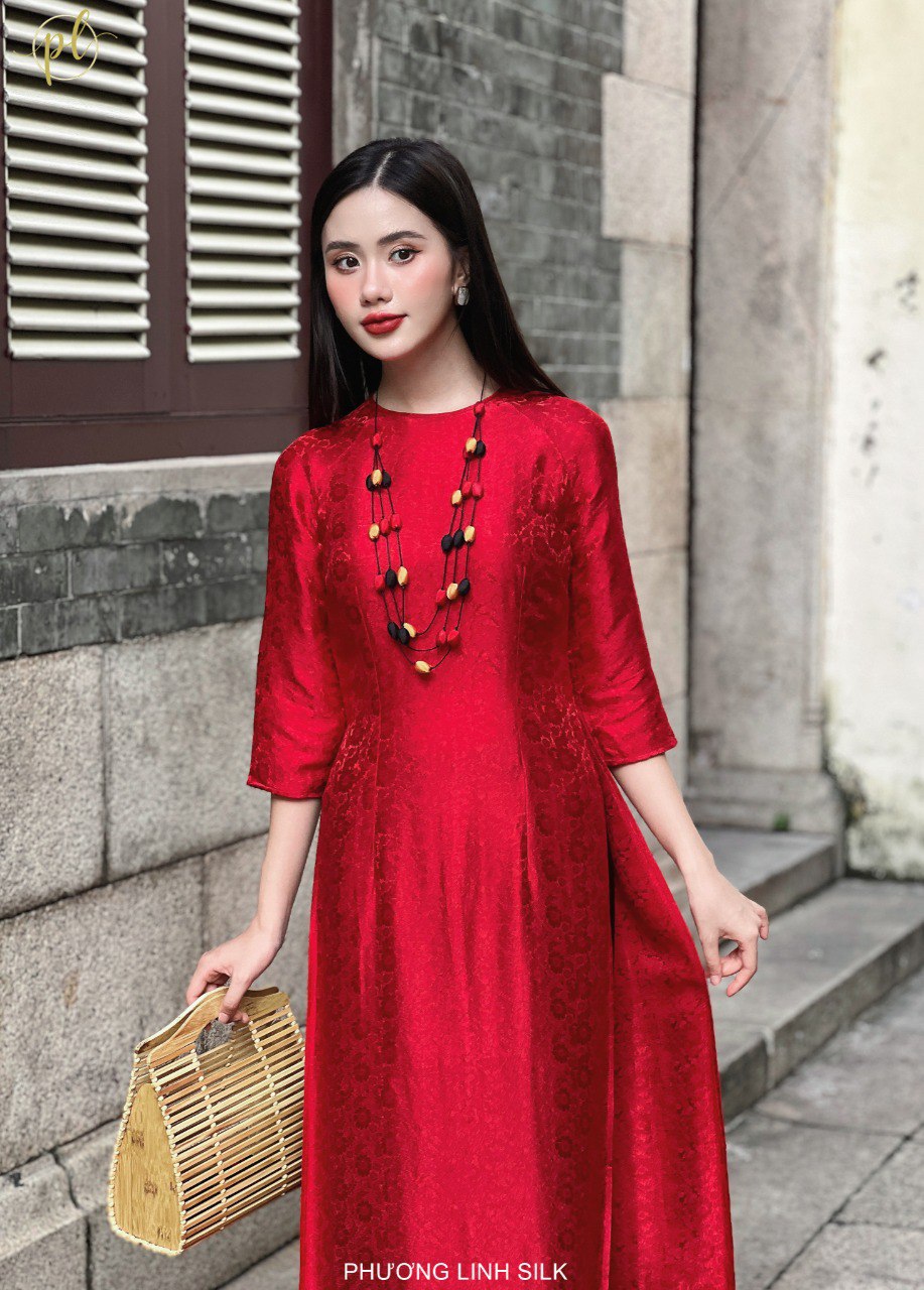 ÁO DÀI LỤA TRUYỀN THỐNG XÍCH NHAN