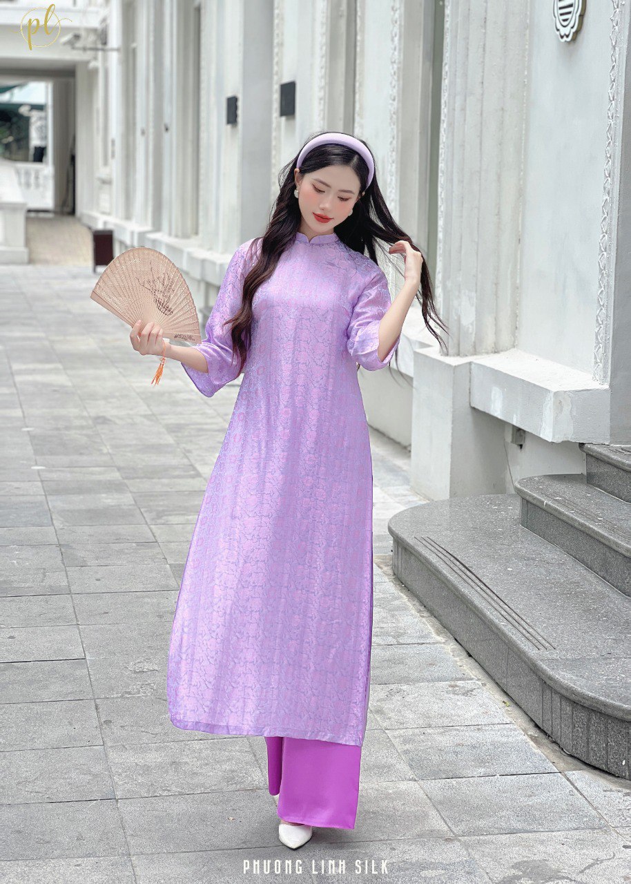 ÁO DÀI SUÔNG XƯA LỤA TƠ TẰM TÚ CẨM