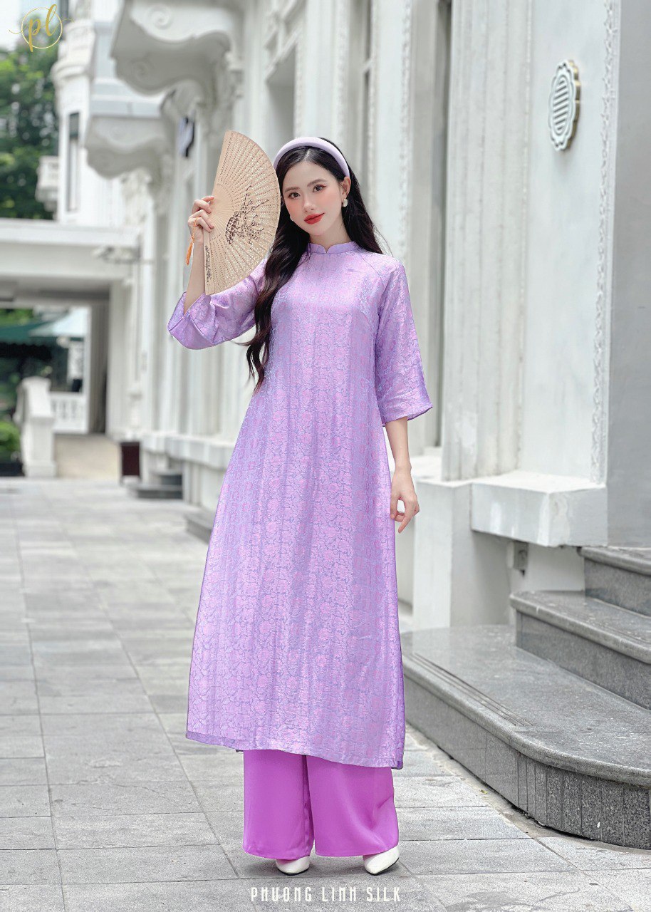 ÁO DÀI SUÔNG XƯA LỤA TƠ TẰM TÚ CẨM