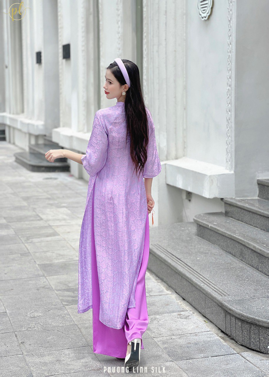 ÁO DÀI SUÔNG XƯA LỤA TƠ TẰM TÚ CẨM