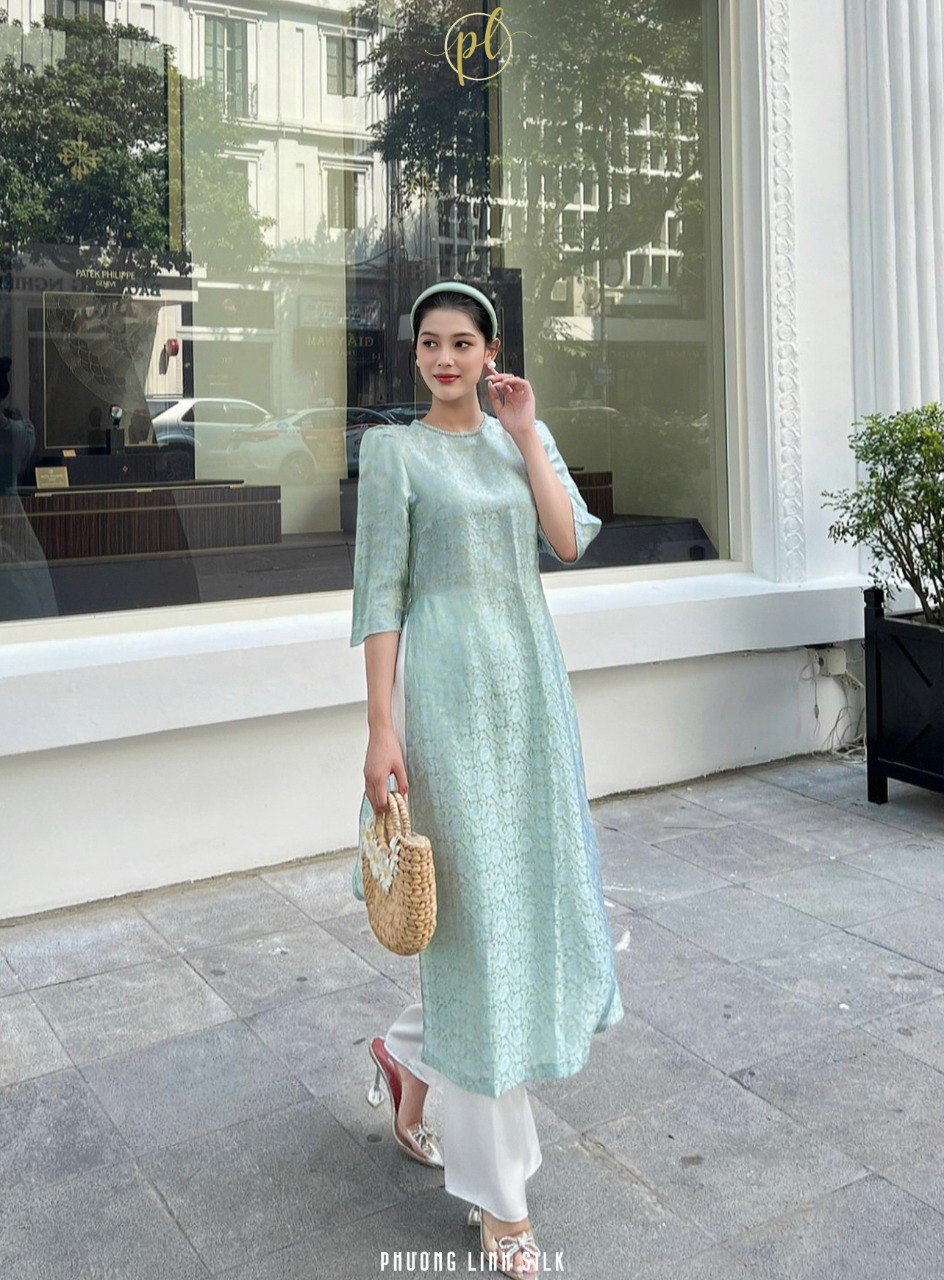 ÁO DÀI SUÔNG XƯA TAY BỒNG LỤA TƠ TẰM TƯ DUỆ