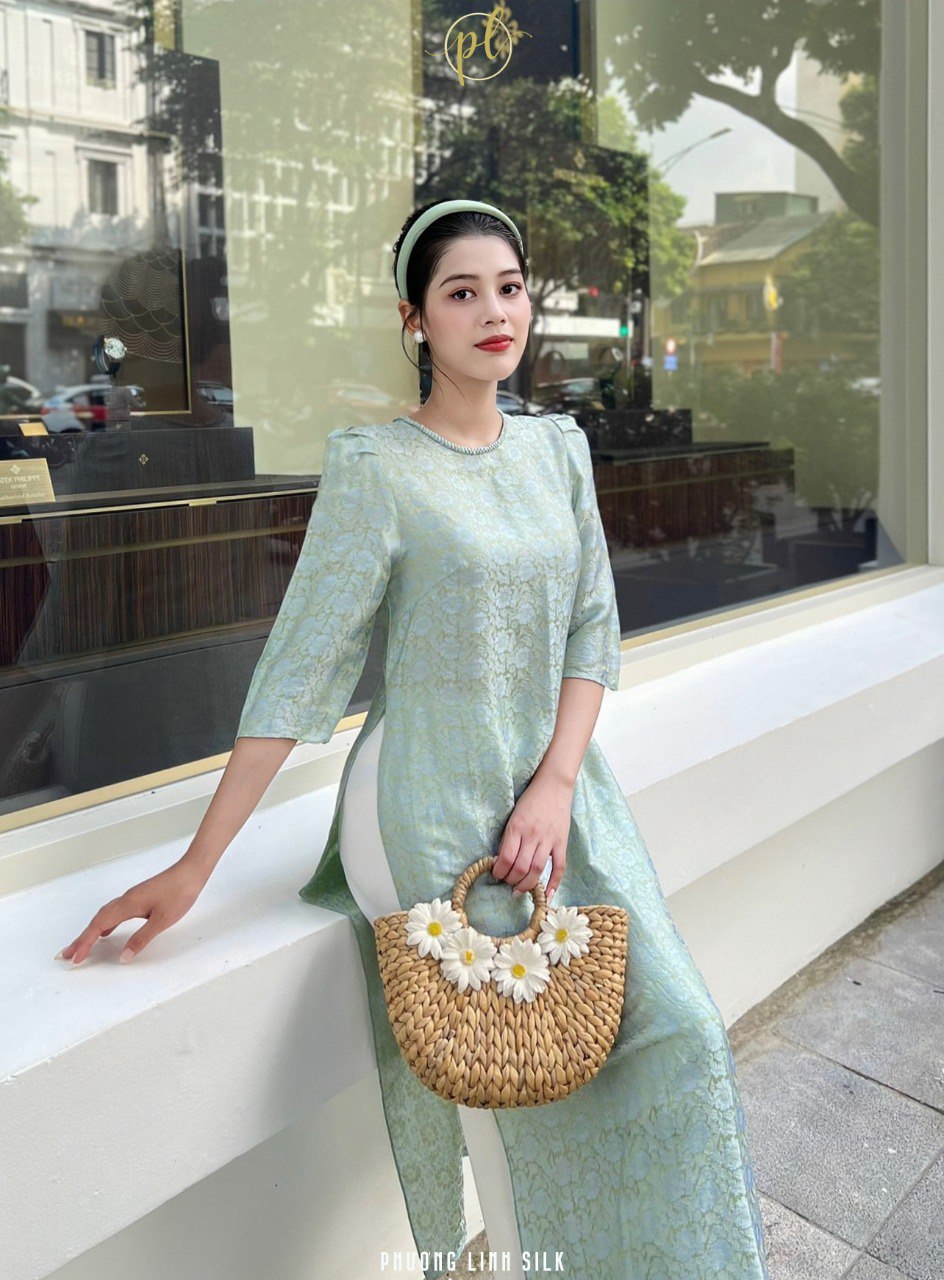 ÁO DÀI SUÔNG XƯA TAY BỒNG LỤA TƠ TẰM TƯ DUỆ