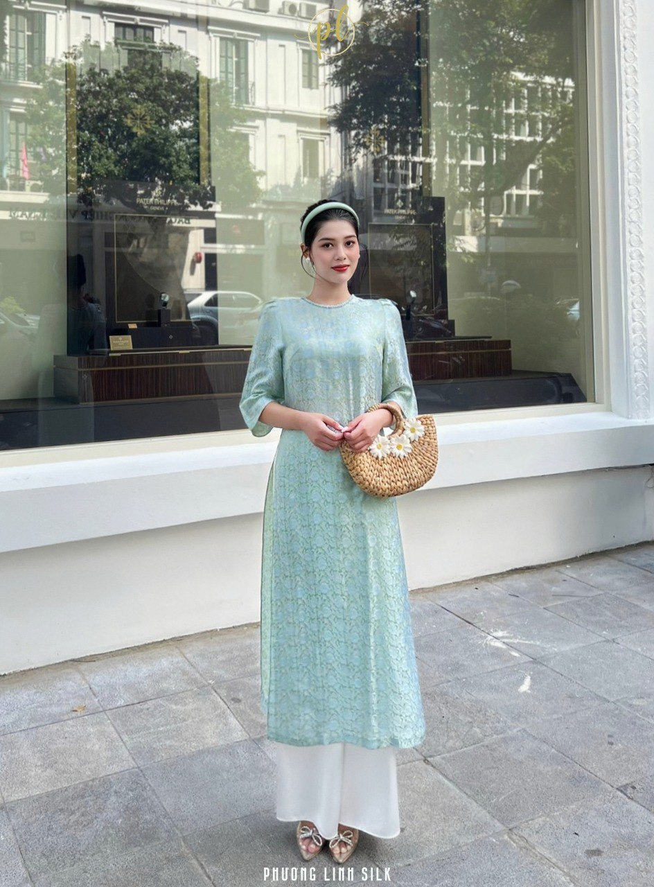 ÁO DÀI SUÔNG XƯA TAY BỒNG LỤA TƠ TẰM TƯ DUỆ