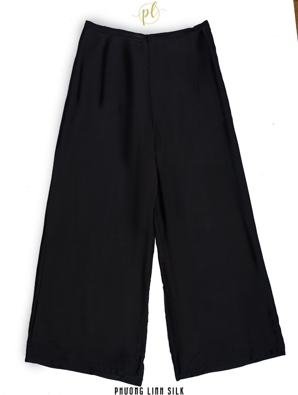 QUẦN LỤA CHUN SAU KHÓA TRƯỚC ÁO DÀI ( MÀU ĐEN )