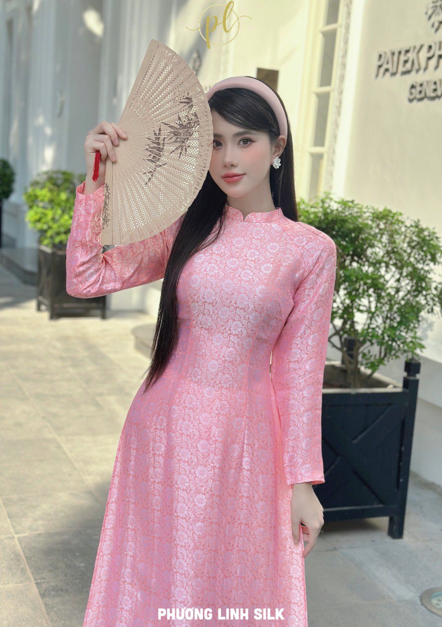 ÁO DÀI LỤA TRUYỀN THỐNG CẨM ĐAN