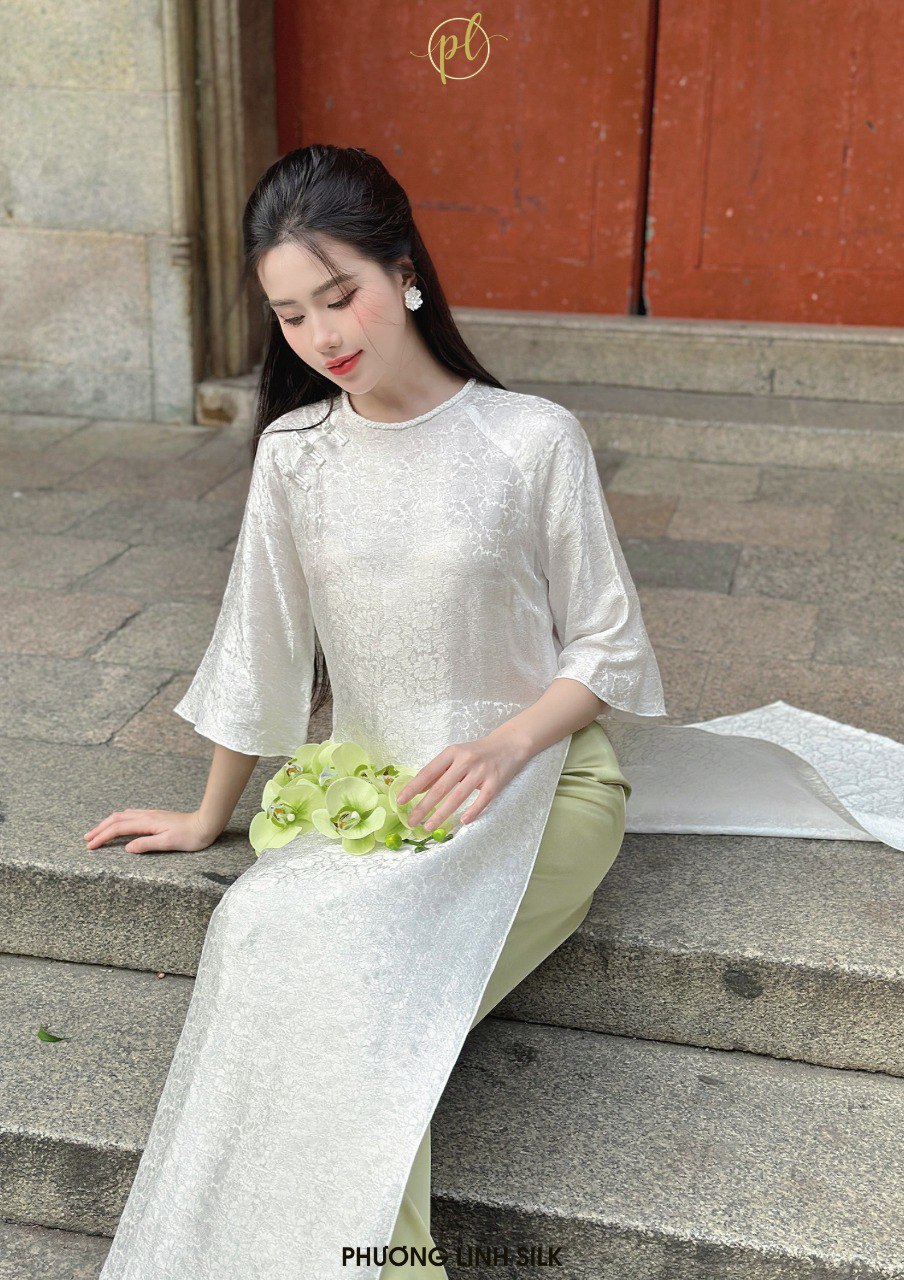 ÁO DÀI LỤA TƠ TẰM BẠCH DƯƠNG