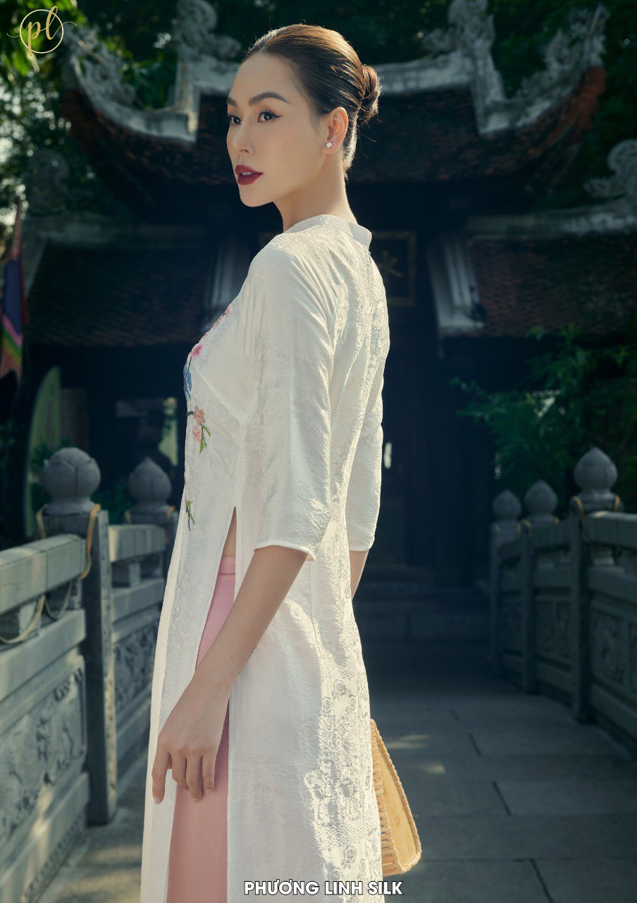 ÁO DÀI LỤA TƠ TẰM HÀ ĐÔNG YẾN  XUÂN