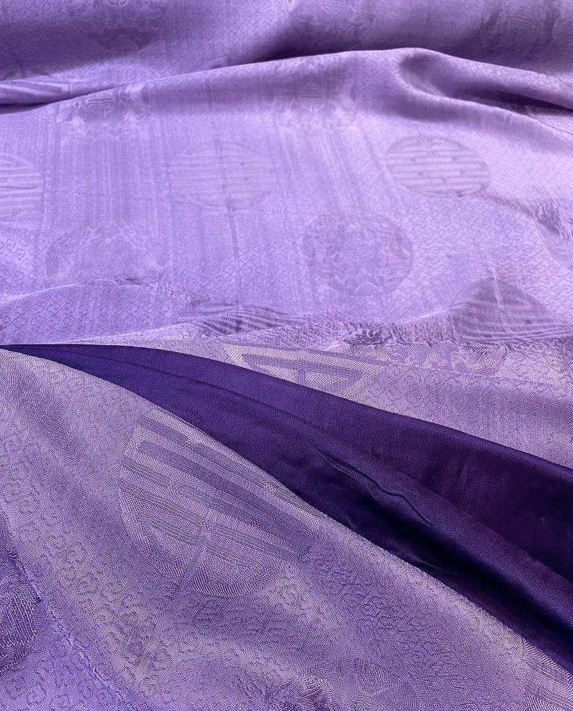 VẢI LỤA VÂN TÍM PASTEL 100% TƠ TẰM