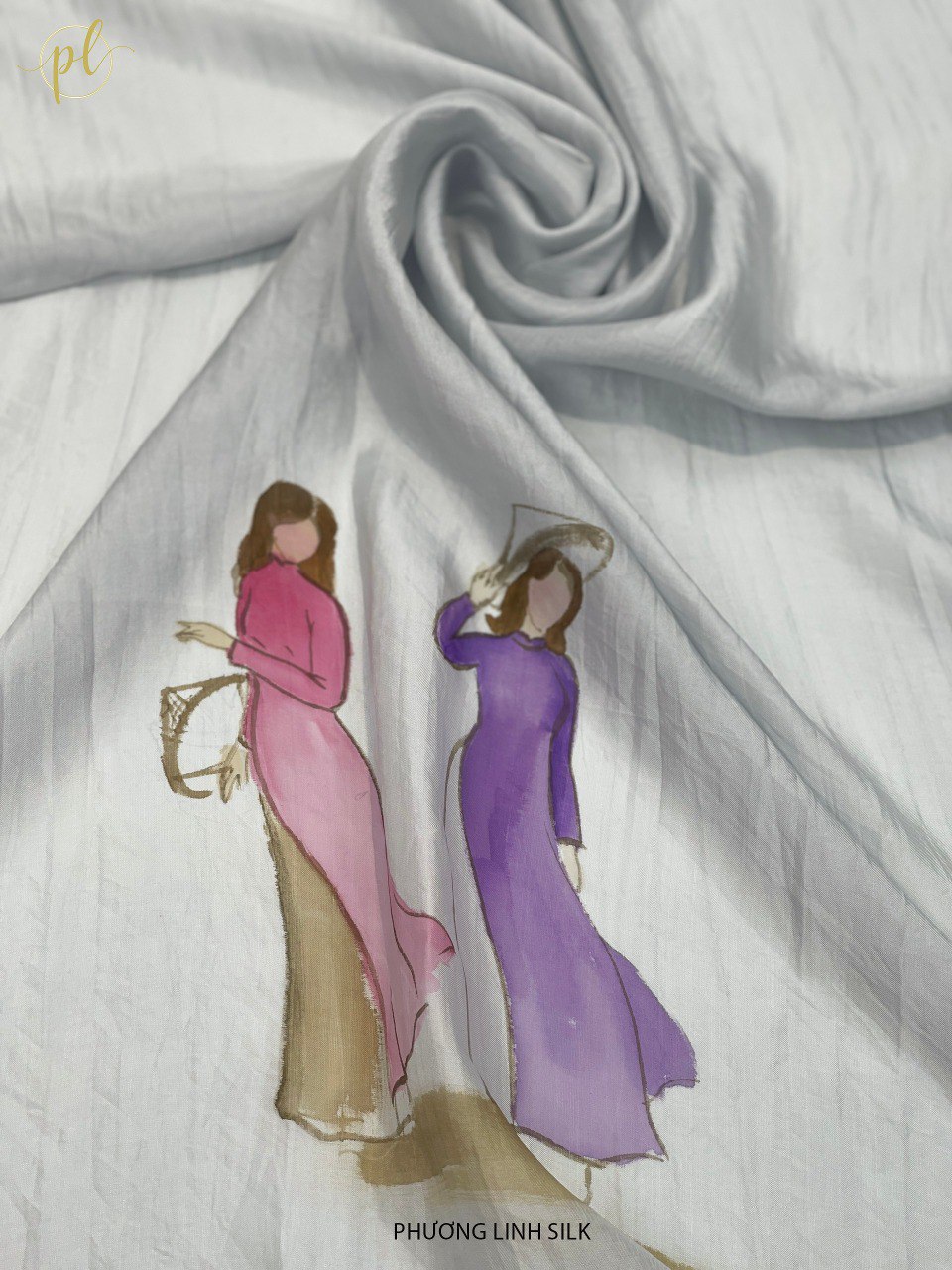 KHĂN LỤA VẼ MÀU NƯỚC NGHỆ THUẬT ĐỘC BẢN 100% TƠ TẰM PHONG CẢNH VIỆT NAM