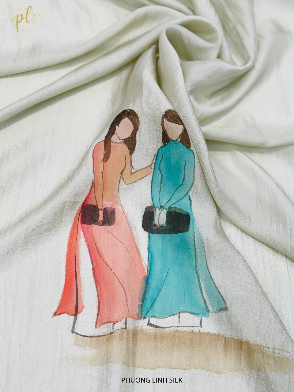 KHĂN LỤA VẼ MÀU NƯỚC NGHỆ THUẬT ĐỘC BẢN 100% TƠ TẰM PHONG CẢNH VIỆT NAM