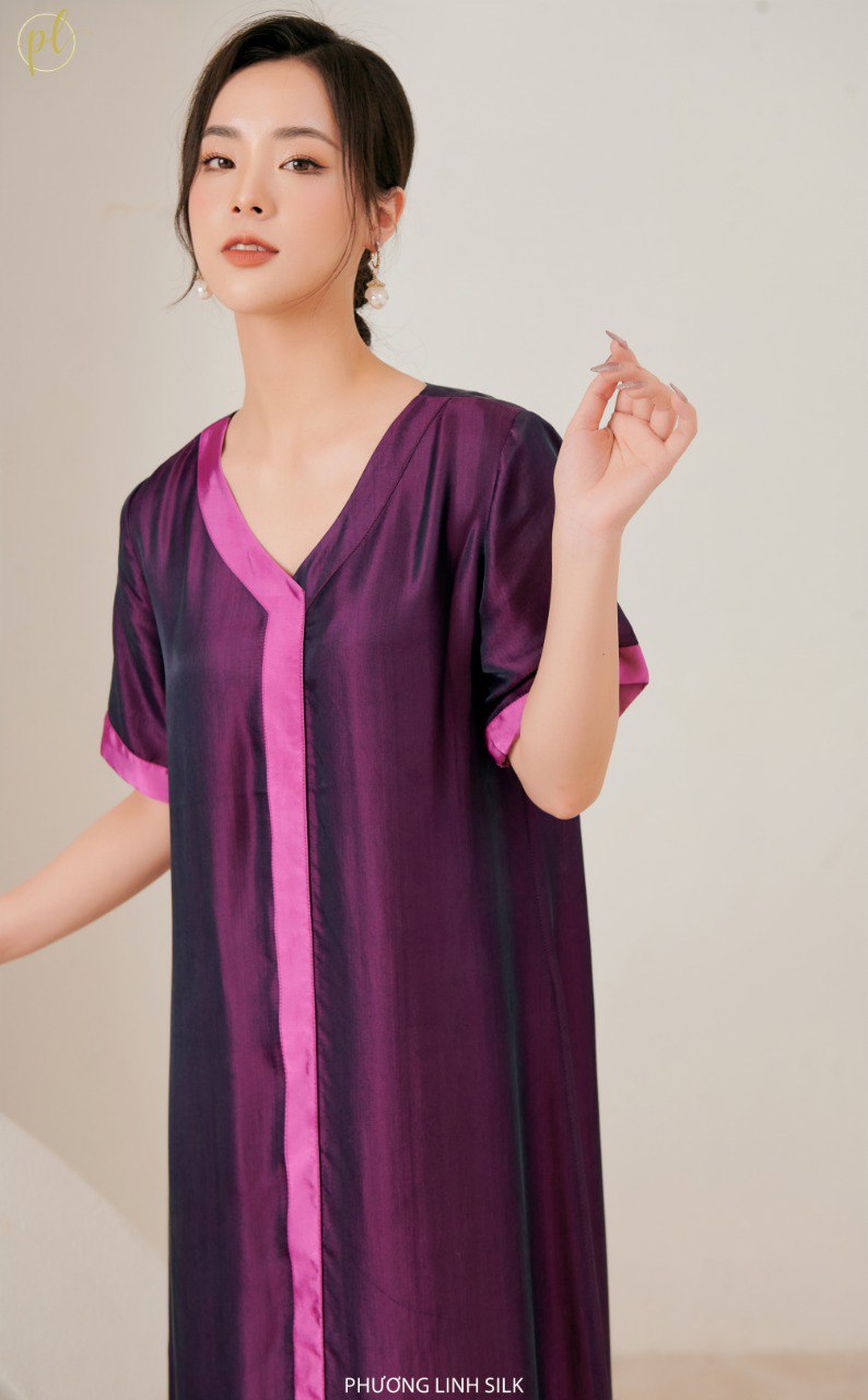 VÁY LỤA TƠ TẰM CAN TRƯỚC