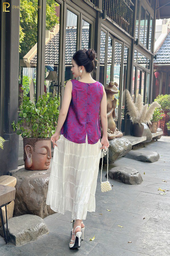 ÁO LỤA KIM NGỌC - XANH HỒNG