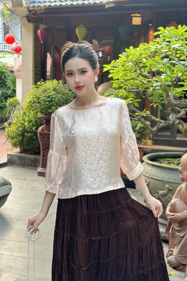 ÁO LỤA TẦM PHƯƠNG - HỒNG