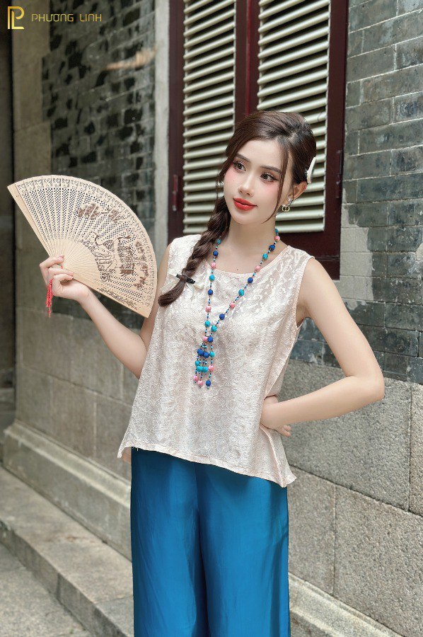 ÁO LỤA KIM NGỌC - HỒNG NUDE