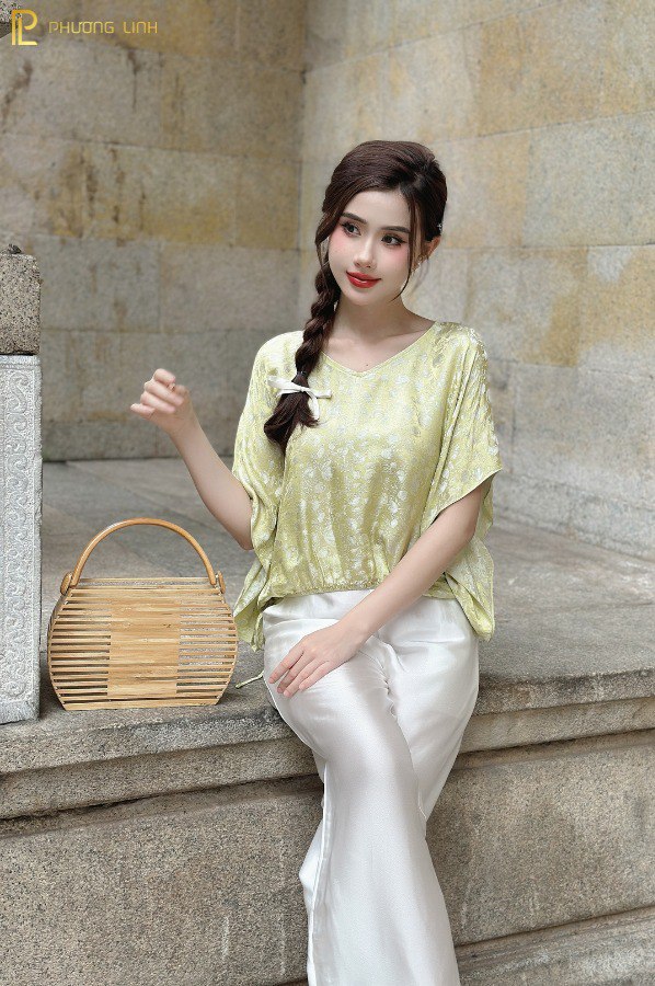 ÁO LỤA NGỌC DIỆP - XANH BƠ