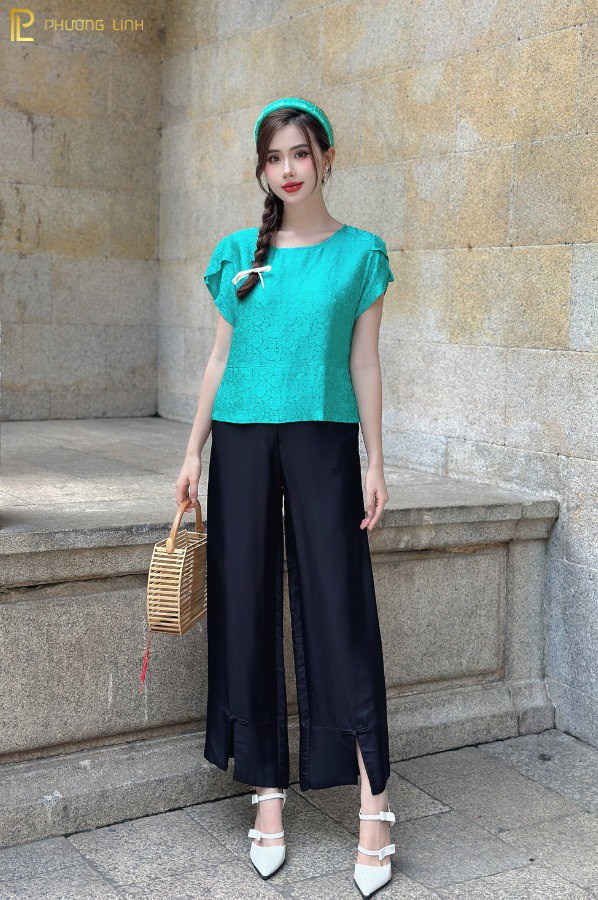 ÁO LỤA DIÊN BÍCH - XANH NGỌC