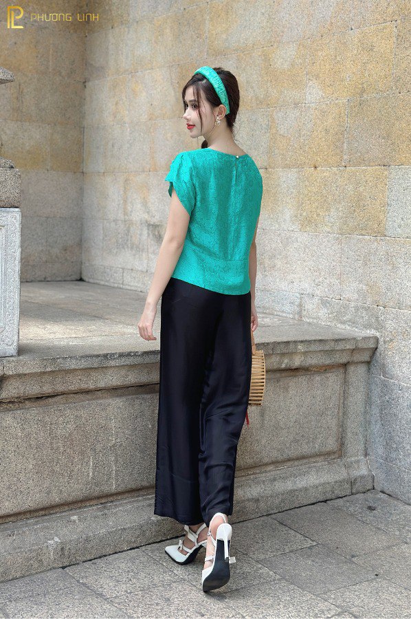 ÁO LỤA DIÊN BÍCH - XANH NGỌC